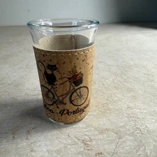 Lisboa Portugal Shot Glass Cork Sleeve Cat Bicycle Souvenir Travel Gift
