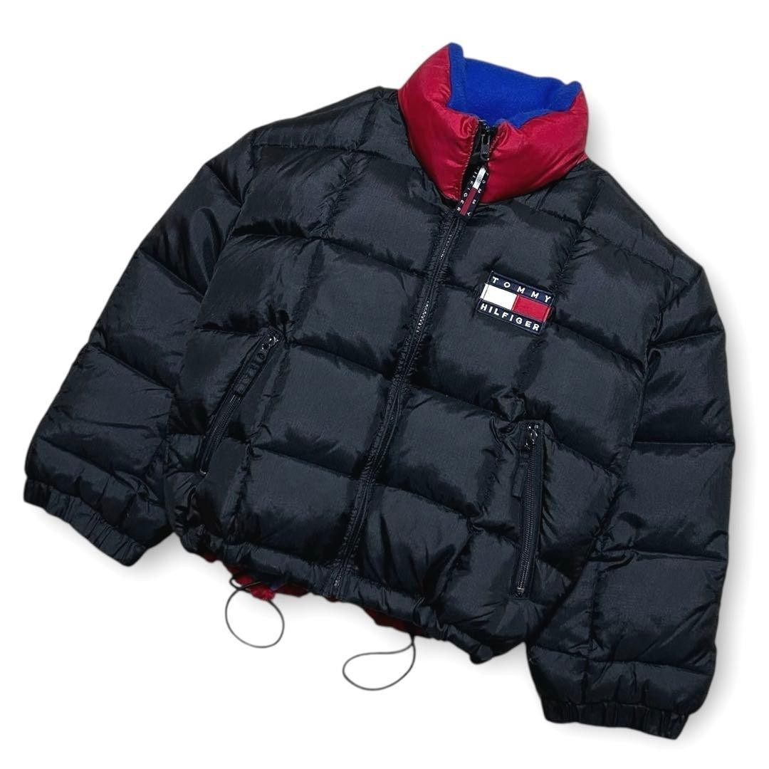 90s Tommy Hilfiger Cropped Puffer Down Jacket Black Women’s S From Japan thumbnail 3