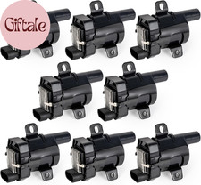Set of 8 round Ignition Coil Pack Compatible with Chevy GMC Chevrolet Silverado