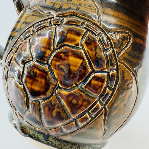 Taza de café tortuga grabada cerámica artesanal cerámica de piedra común, Florida - Imagen 2 de 9