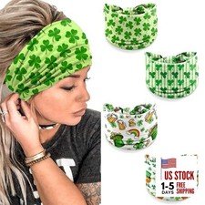 4 Pack St. Patrick's Day Headbands for Women - Green Shamrock Leprechaun Hair