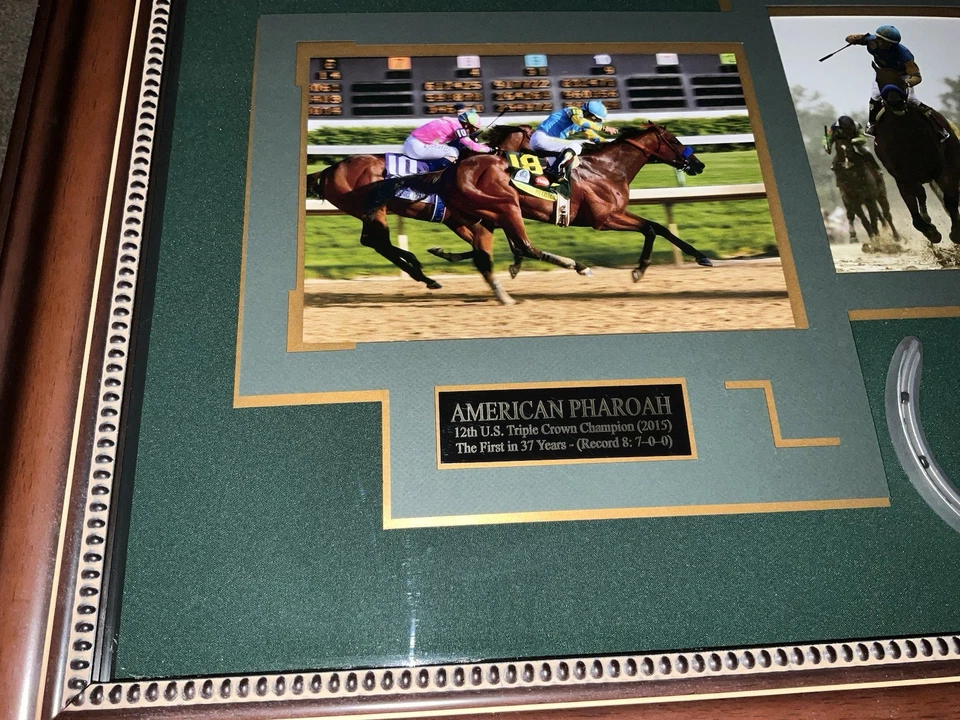 Выставка чемпионов American Pharoah Triple Crown |подписанная подкова Виктора Эспинозы - Изображение 3 из 4
