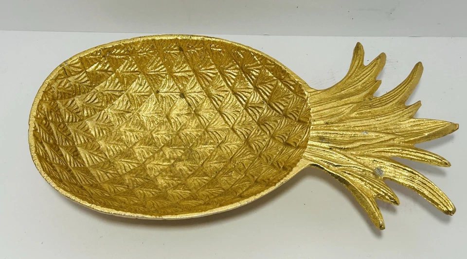 Hollywood Regency Style Metal Pineapple Bowl/Tray - Image 3 of 4