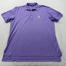 VTG Polo Golf Ralph Lauren Mens Purple Classic Fit Pony Logo Polo Shirt Size L