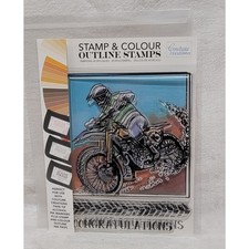 Couture Creations Stamp  Colour Outline Stamps Framed Dirt bike