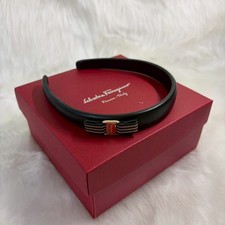 Salvatore Ferragamo Leather & Metal Black Hea...