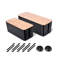 2Pack Cable Management Box,Wooden Style Cord Organizer Cord Hid... FAST USA SHIP