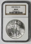 2000 American Silver Eagle - NGC MS69 - Brown Label !!