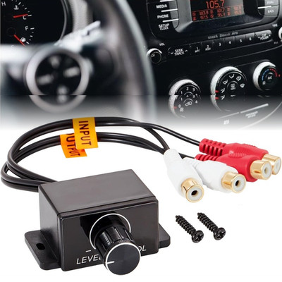 1pcs Universal Car Amplifier RCA Level Controller Audio Bass Control Knob Cable