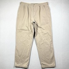 Vintage Polo Ralph Lauren Pants Mens 40x32 Pleated Chino 90s Made in USA Khaki