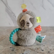 MARY MEYER TAGGIES SIGNATURE COLLECTION SLOTH TEETHER RING RATTLE PLUSH ANIMAL