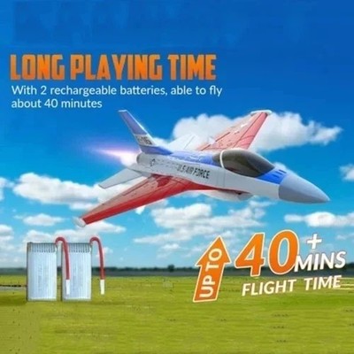 USA Volantex F16 RC Jet - 2.4GHz 2CH Aerobatic Stunt Plane, High-Speed Glide Toy