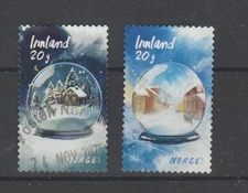 2025 Norway Christmas stamps Nk 2156-2157 Snow globe Asker and Oslo