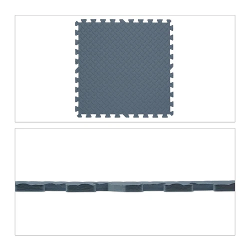 Suelo goma esterilla de fitness 8 piezas color gris suelo de goma EVA 1 cm - Imagen 8 de 8