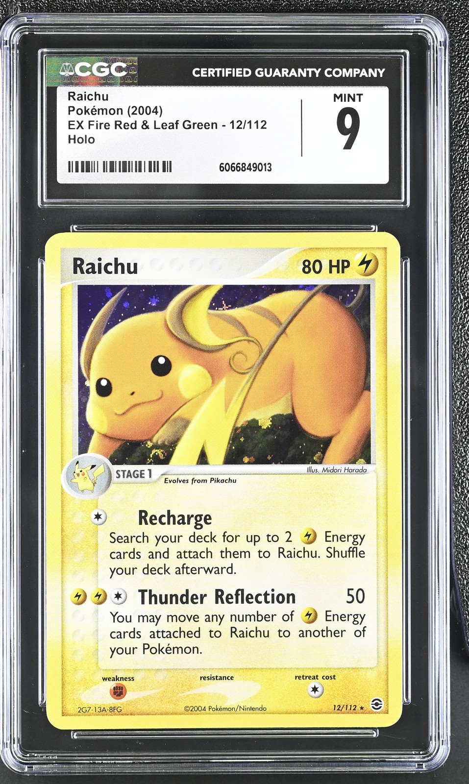 CGC 9 MINT Raichu 2004 EX Fire Red & Leaf Green 12/112 Holo Pokemon Card