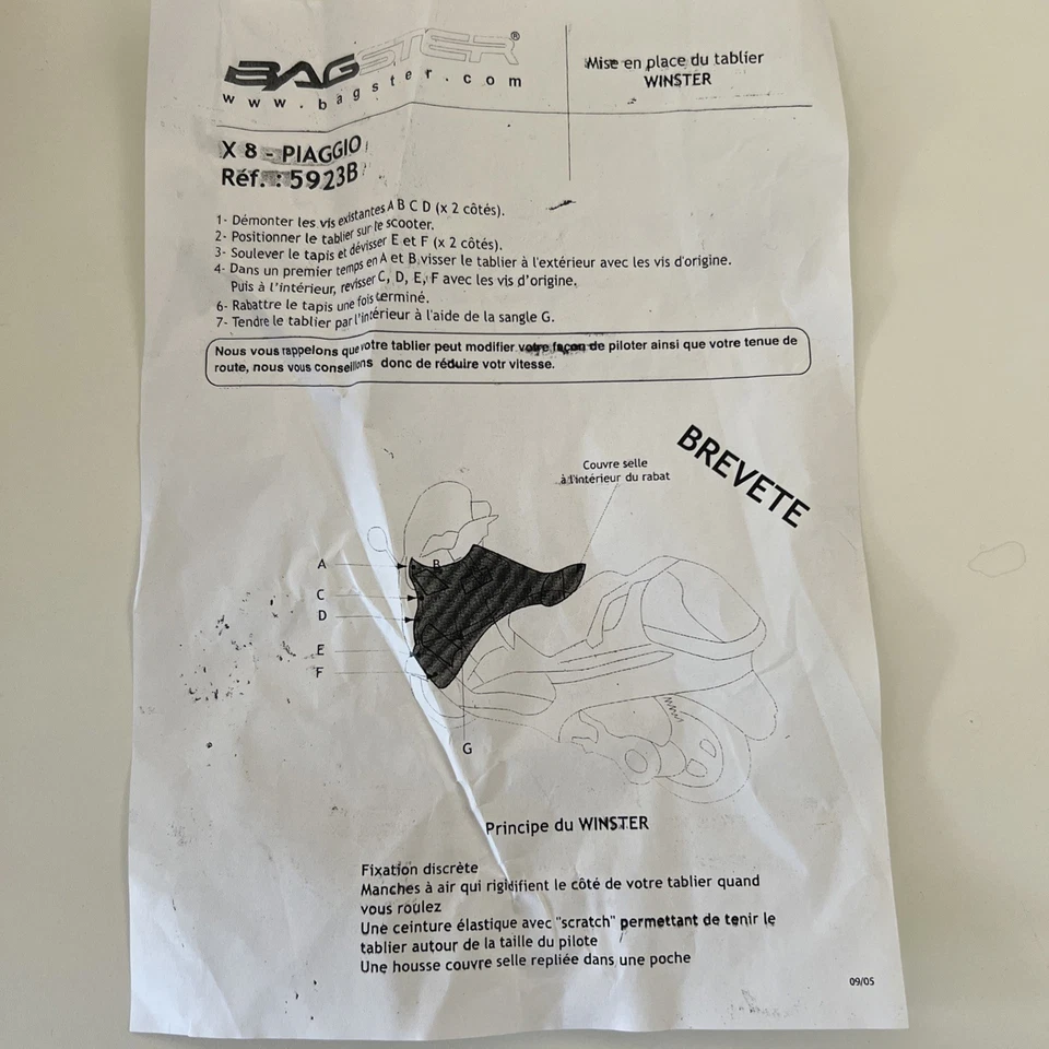 BAGSTER Piaggio X8 Beindecke Winster LX Vespa Verdeck 5923B Roller Beinschutz - Bild 3 von 4