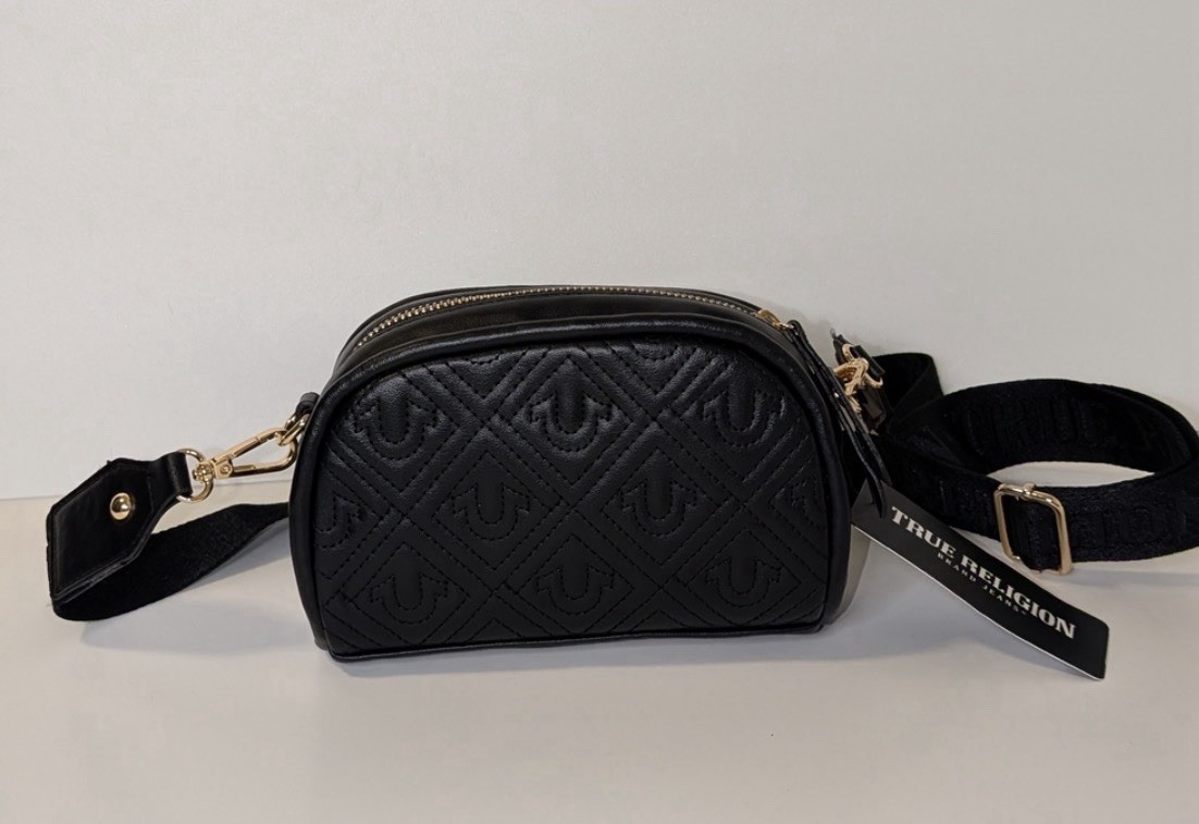 New True Religion W/ Metal Horseshoe Logo Crossbody Bag Black thumbnail 6