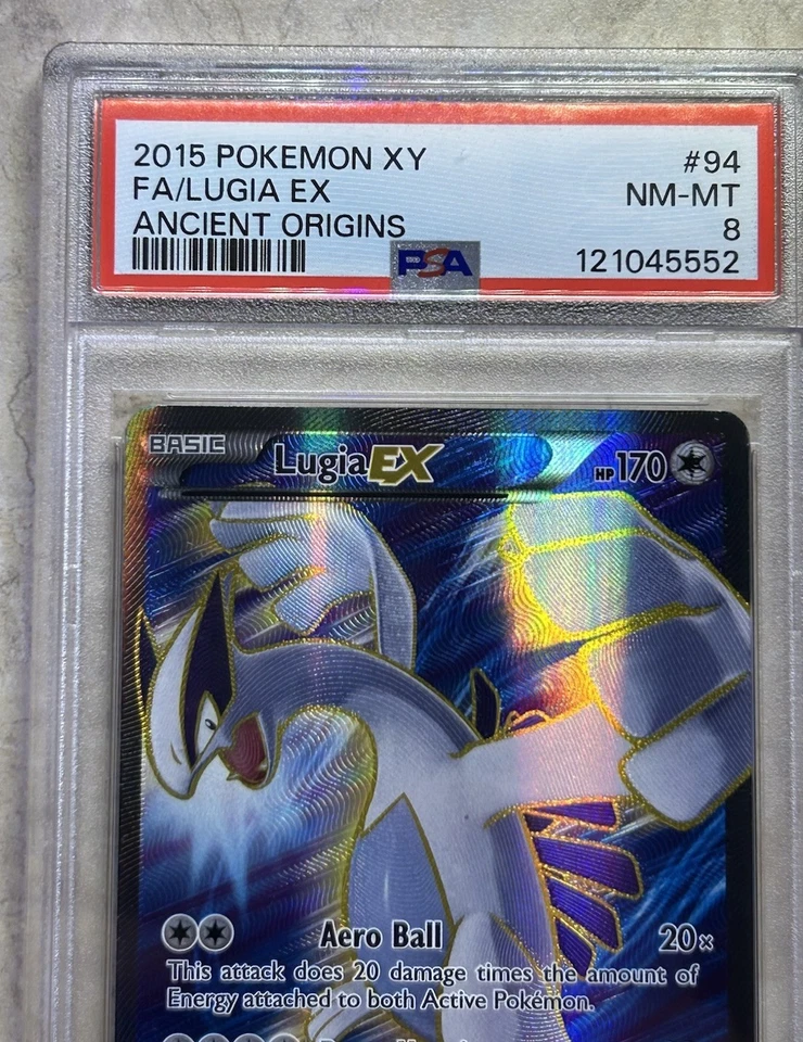 2015 Pokemon XY  #94 FA/Lugia EX Ancient Origins Full Art PSA 8 - Image 2 of 4