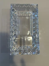 DIAMOND CROWN heavy Cut Glass Crystal Cigar Ashtray