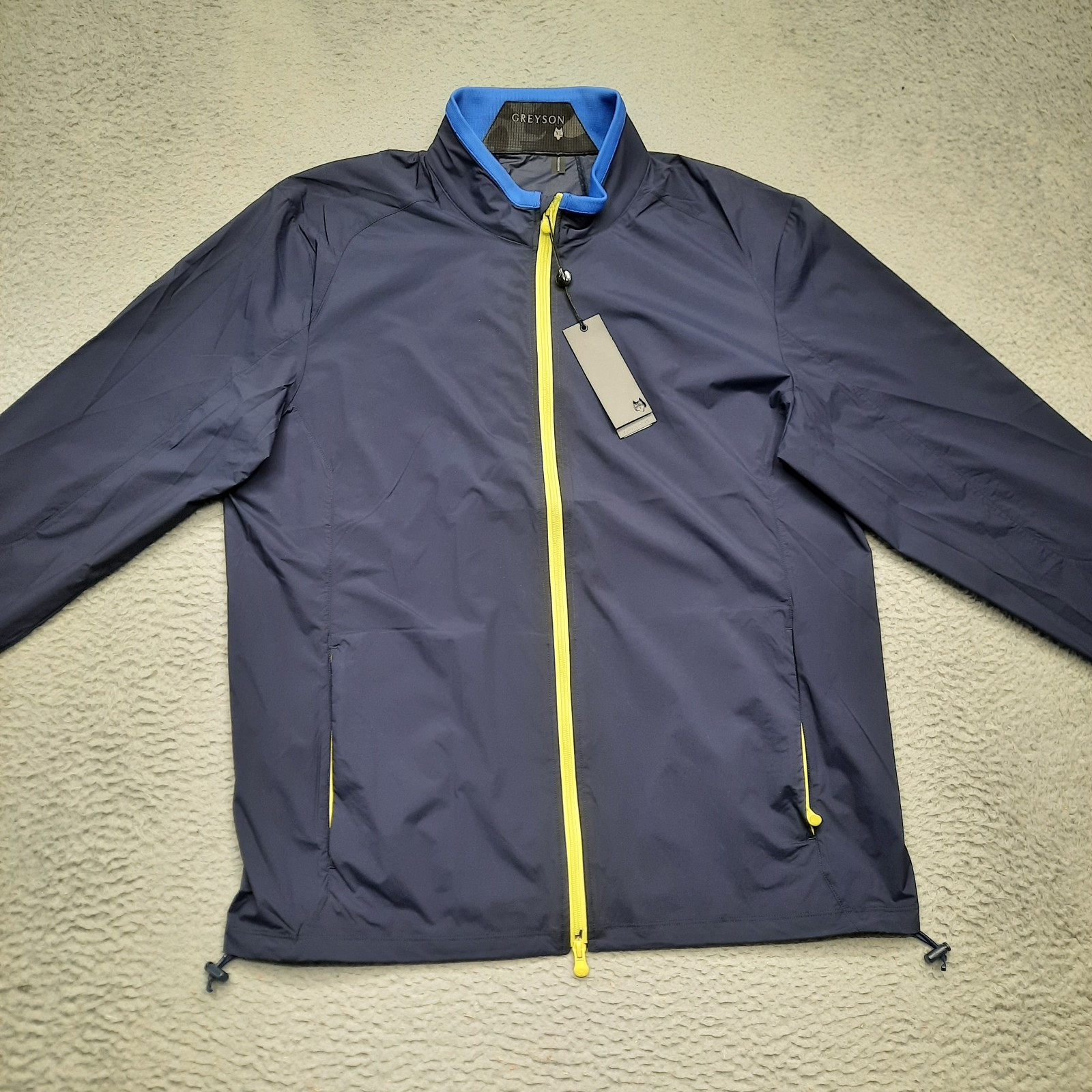 Greyson Trailwolf Windproof Jacket Men Large Navy Blue Full Zip Lightweight Golf