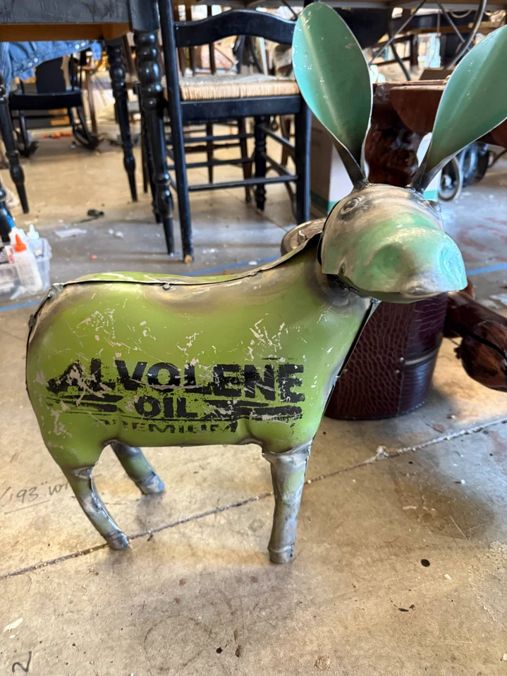 Reclaimed Metal Donkey Sculpture Statue Farm Animal - Image 4 of 4
