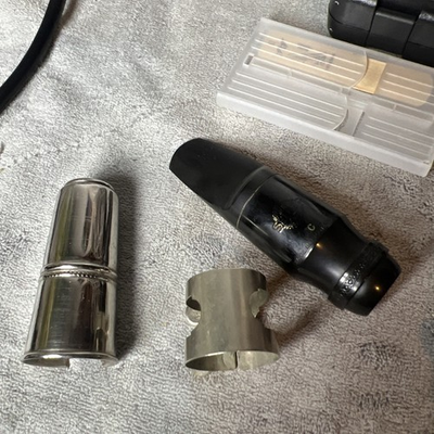 #ad #ad Vintage Selmer Paris Alto Sax Mouthpiece Scroll C France w Ligature $350.00