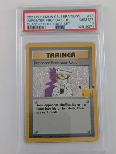Pokemon Imposter Professor Oak Holo - PSA 10 - Celebrations #73 - Mint