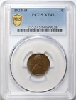 1924-D 1c Lincoln Wheat Cent - PCGS XF45 - Semi-Key - Nice Denver Mint Penny