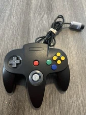 Nintendo 64 N64 Unbranded Video Game Remote Controller Black NUS-005 #1