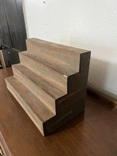 Vtg Wood 4 TIER Free Standing DISPLAY STAND  Rack Kitchen Organizer Spices Curio