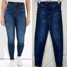 NWT American Eagle Curvy High Waist Jegging Jean Stretch Denim Dark Blue Size 00