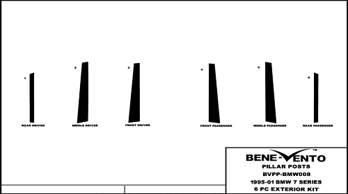 CHROME PILLAR POSTS COVERS FOR BMW 7 SERIES 1995-2001 (6PCS) - Foto 2 di 2