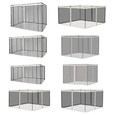 Universal Gazebo Adjustable Replacement Mesh Netting Black Solid
