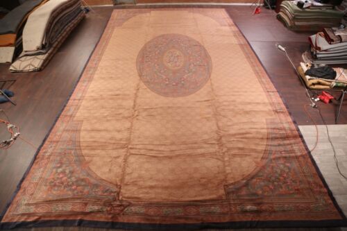 Vintage Aubusson Savonnerie French Rug palace Size Hand-knotted Carpet 15x29