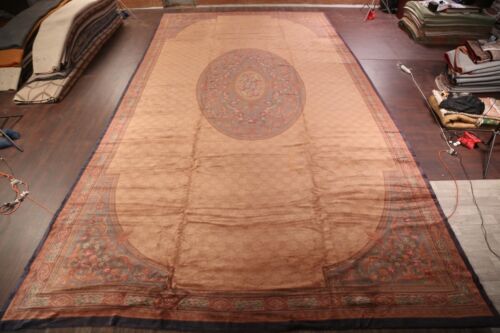 Vintage Aubusson Savonnerie French Rug palace Size Hand-knotted Carpet 15x29 - Picture 1 of 23