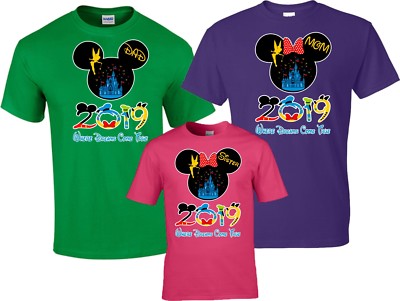 Our Disney Family Vacation 2019 Mickey & Minnie funny cute Custom Name T-Shirts 