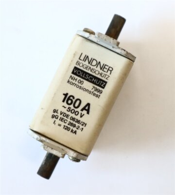 NH 00 Sicherungseinsatz - Vollschutz -160 A - 500 V - VDE 0636/21 - Neu 
