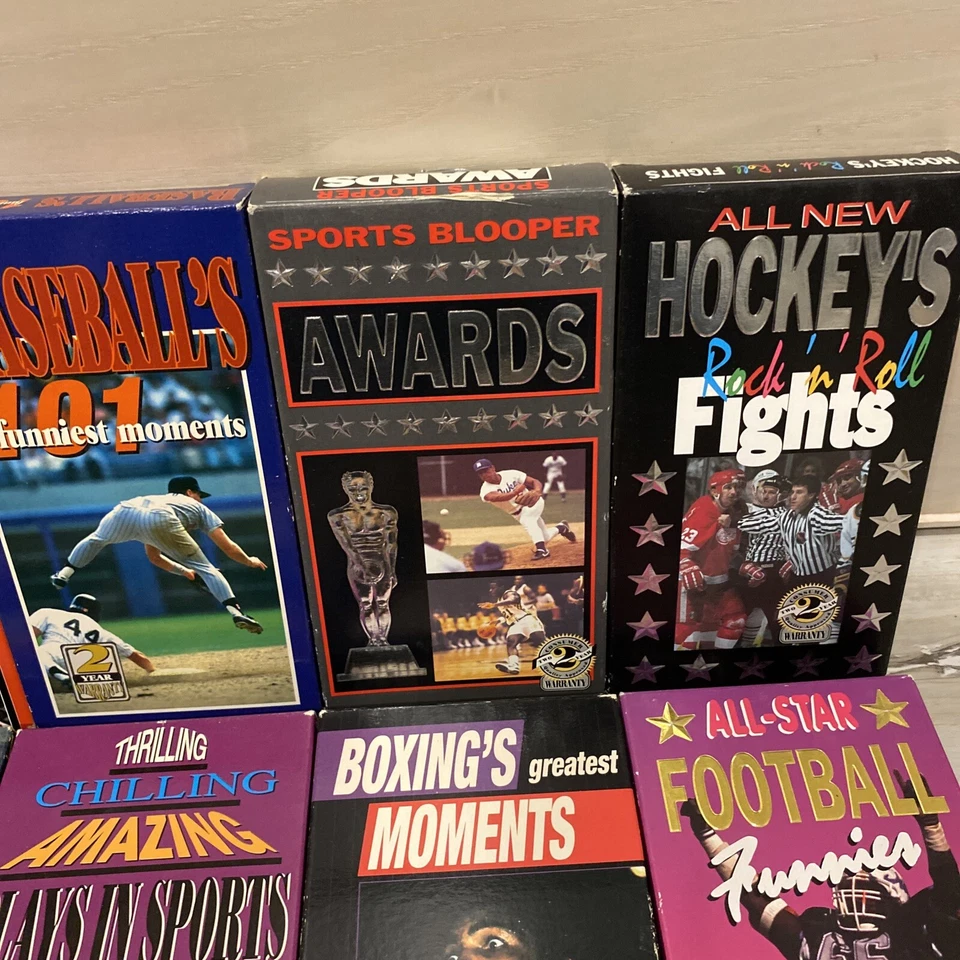HUGE Vintage VHS 📼 Sports LOT Football Baseball Funnies Pranks Boxing Hockey - Image 4 of 4