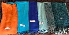 Soft Silk Shawl Wrap Women Pashmina Solid Scarf Stole Ladies Scarf Lot of 5