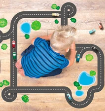 WALLIES AUTOBAHN wall stickers 45 big decals roadway roads highway trees ponds