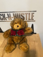 Dan Dee Collectors Choice Teddy Bear Plush Brown Stuffed Red Coat Soft 12"
