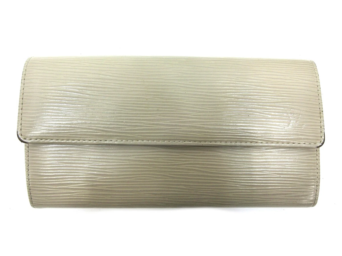 Louis Vuitton Louis Vuitton White Epi Leather Long Wallet Silver