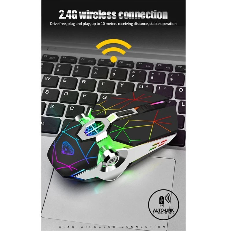 Rechargeable Gaming Backlit For Laptop Wireless Silent Mouse Multi-Colour - Image 4 of 4