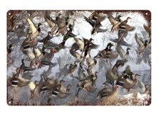 duck hunting metal tin sign room wall decor ideas