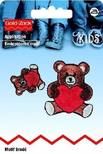 PRYM - ETICHETTA RICAMATA FORMA ORSETTI CON CUORE - APPLICAZIONE TERMOADESIVA