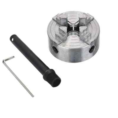 Four Jaw Chuck Kit Zinc Alloy Manual Threaded Back Mini Metal Collet Lathe Tools