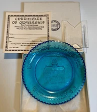 EAST POINT LIGHTHOUSE Heislerville NJ  MILLVILLE ART GLASS TEA CUP PLATE Vintage