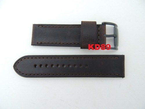 Brown leather strap band 24mm 