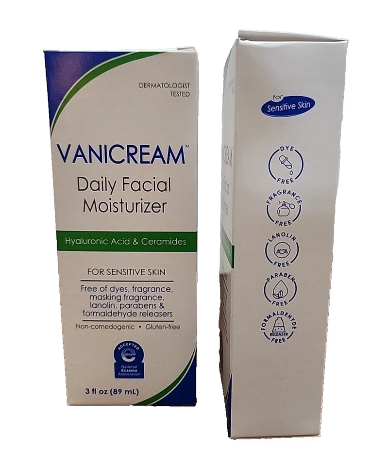 Vanicream 敏感肌肤日常面部保湿霜 3 液盎司每 2 管 — 第 2/4 张图片