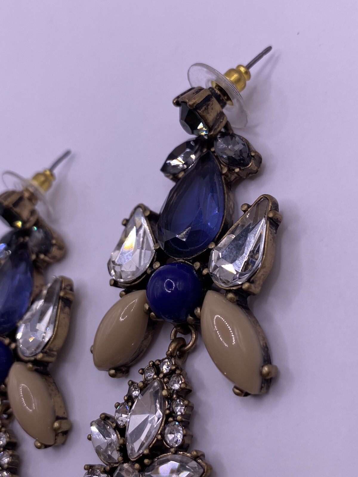 Rhinestone CZ Dramatic Blue Crystal Statement Cha… - image 5